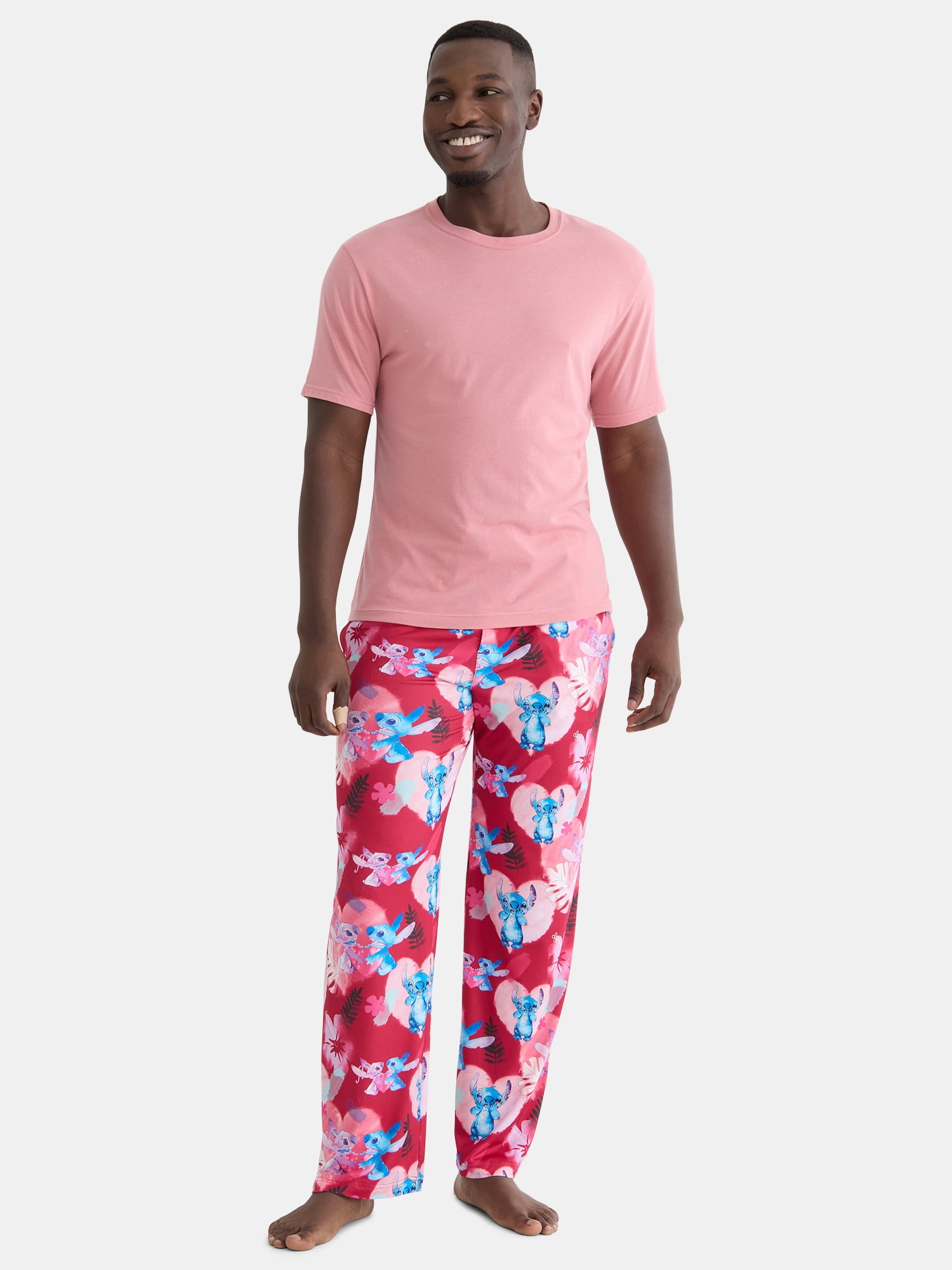 Lilo & Stitch Men's Valentine's Day Pajama Sleep Pants, Sizes S-2XL