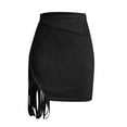thumbnail image 4 of Women's Faux Suede Mini Skirts Mini Shorts Bodycon Summer Sexy High Waist Slim Tassel Short Skirts Shorts, 4 of 5
