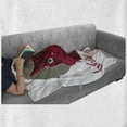 thumbnail image 6 of Cat Soft Flannel Fleece Throw Blanket, Colorful Modern Artwork Young Pet Portrait Asking Whats up Animal, Cozy Plush for Indoor and Outdoor Use, 50" x 70", Red Grey White, by Ambesonne, 6 of 6