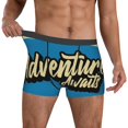 thumbnail image 2 of Salouo Adventure Awaits Print Men's Boxer Briefs,Breathable Underwear Elastic Waistband Briefs for Men -X-Large, 2 of 8