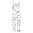 thumbnail image 4 of Chenglor Toddler Floral Cartoon Easter Bunny Playsuit Girls Kids Baby Jumpsuit Strap Romper Summer Outfits Clothes #White 9-10 Years, 4 of 4