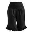 thumbnail image 5 of Women's Plus Size Knee Length Shorts High Waist Summer Beach Wide Leg Pants, 5 of 7
