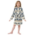 thumbnail image 6 of FORMRS Niños Bathrobe Unisex Hooded Robe Soft Plush Pajamas Sleepwear, Size 2-3T, Winter Village, 6 of 7