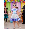 thumbnail image 3 of RUINIXCW Girl Alien Metallic Dress Antenna Headband and Rainbow Glasses, 3 Piece Robot Cosplay Set for Halloween Party, 3 of 8