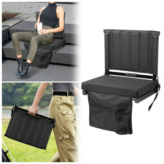Lolynie Portable Folding Stadium Chair - Lightweight Bleacher Seat For Sports Games Park Events