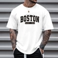 thumbnail image 2 of Big and Tall Shirts for Men Casual Short Sleeve T Shirt With City Theme Letter Print For Daily Wear And Outing Comfortable Fit Tee Shirts Spandex T Men Casual Graphic Mens Tee Big Shirt Mens M, 2 of 5