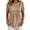 Khaki, variant on Women's Blouse Tops Short Sleeve Crew Neck Button Front Summer Shirts Solid Color Lightweight Breathable Fashion Tunics