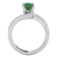 thumbnail image 5 of Mauli Jewels Engagement Rings for Women 1.15 Carat Emerald and Diamond Twin Shank Engagement Ring Crafted 4 Prong-Setting 14k Solid White Gold, 5 of 6