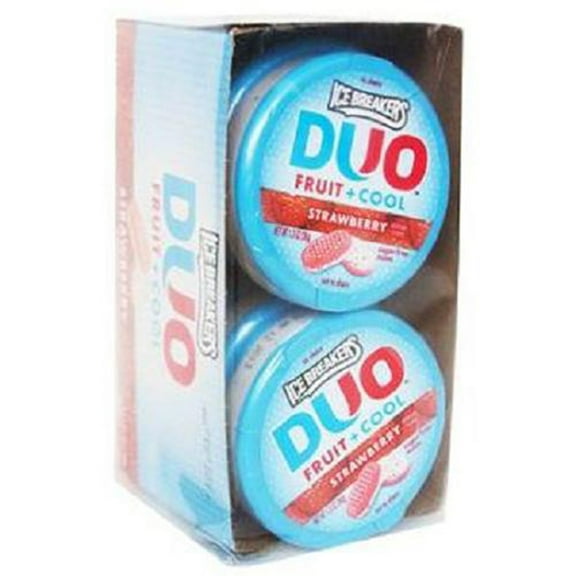 ICE BREAKERS DUO Fruit   Cool Sugar Free Mints (Strawberry, 1.3-Ounce Containers, Pack of 8)