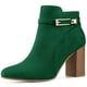 thumbnail image 1 of Botines de tacón grueso Allegra K con hebilla y punta redonda Verde 38, 1 of 7