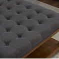 thumbnail image 3 of CQSXDA Square Upholstered Tufted Linen Ottoman Coffee Table with Durable Solid Wood Shelf for Style，Charcoal, 3 of 5