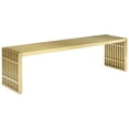 thumbnail image 1 of Modway Gridiron Contemporary Modern Gold Stainless Steel Large Bench, 60", 1 of 2