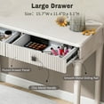 thumbnail image 4 of AENKYO Classic Vanity Desk Set with Big Mirror & Bench - Versatile Makeup Dressing Table with Drawers, Beige, 4 of 10