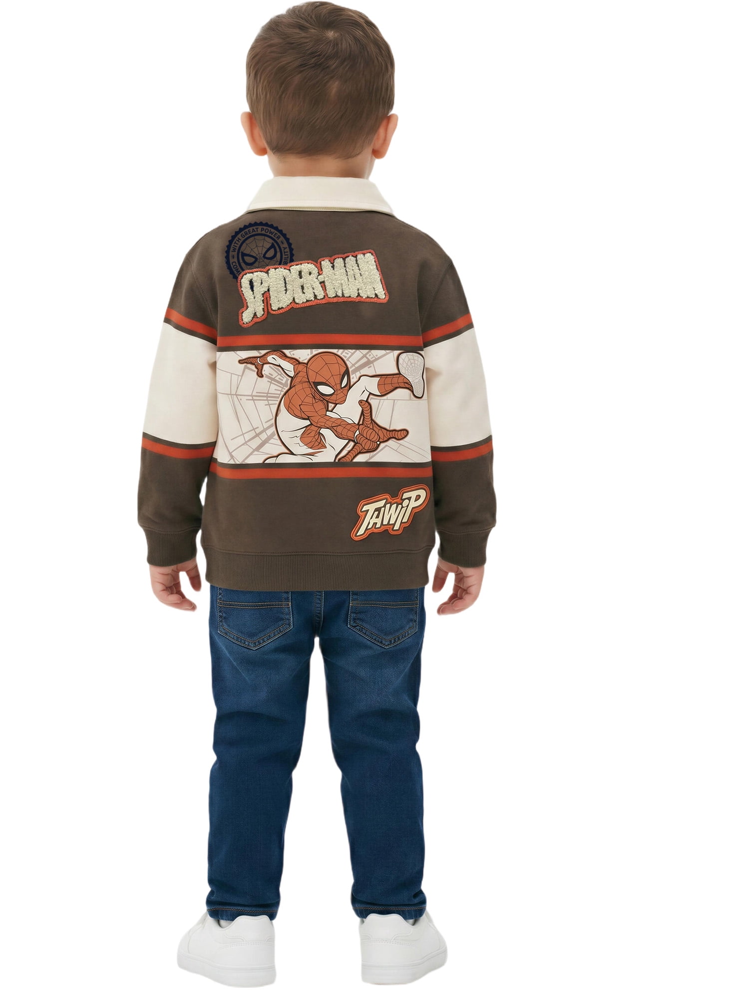 Spiderman Toddler Boy Long Sleeve Rugby Shirt, Sizes 12M-5T