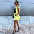 thumbnail image 1 of 2 uds. Conjunto de traje de chaqueta para mujer, chaqueta, Top + Pantalones cortos, pantalones calientes, traje de trabajo de oficina para mujer, 1 of 2