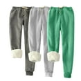 thumbnail image 2 of Fartey 3 Pack Winter Thick Warm Sherpa Lined Sweatpants for Women Plus Size Elastic High Waisted Trousers Fleece Athletic Joggers with Pockets Green 3XL, 2 of 8