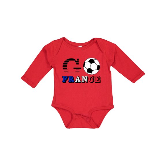 Inktastic Go, France- Soccer, Football Boys or Girls Long Sleeve Baby Bodysuit