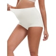thumbnail image 4 of INSPIRE CHIC Women's Full Coverage Maternity Underwear Plus Size High Waisted Ice Silk Invisible Breathable Panties L White, 4 of 4