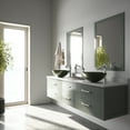 thumbnail image 3 of VIGO Glass Round Vessel Bathroom Sink in Onyx Gray with Linus Faucet and Pop-Up Drain in Chrome, 3 of 10