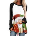 thumbnail image 1 of Camiseta de manga larga con cuello redondo y estampado navideño para mujer Pompotops qwe24238, 1 of 5