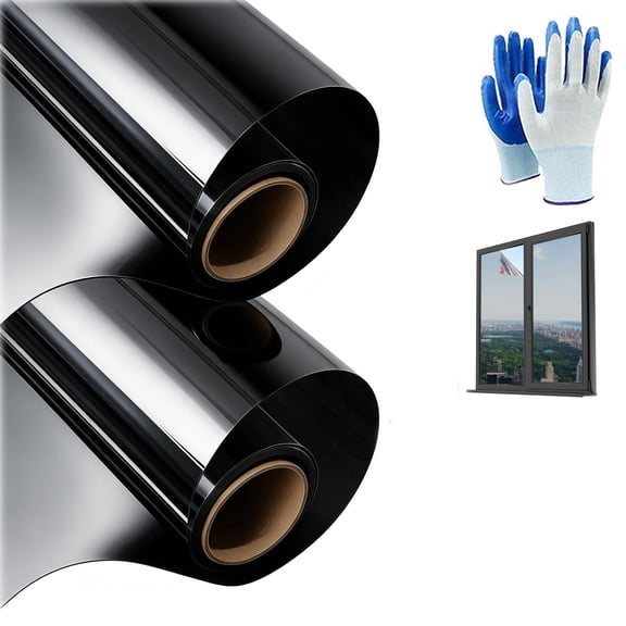 One Way Privacy Window Film See Out Not in Mirror Film, 2026 New Window Tint for Home Heat Blocking Anti UV Glass Door Mirror Reflective Window Film