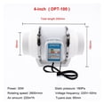 thumbnail image 2 of 3/4inch Exhaust Fans Silent Inline Pipe Duct Fan Air Extractor Ventilating Blower Kitchen Toilet Wall Booster Clean Ventilator ,Fast Wind Speed, 2 of 5