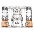 thumbnail image 7 of Yayeee Kitchen Curtains Tier Pair Light Filtering 27"x36" Rod Pocket Short Cafe Window Panel, Gray Cute Chubby Cat, 7 of 7