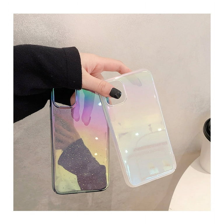 for iPhone 12promax Case, Fashion Sparkly Laser Color Changing