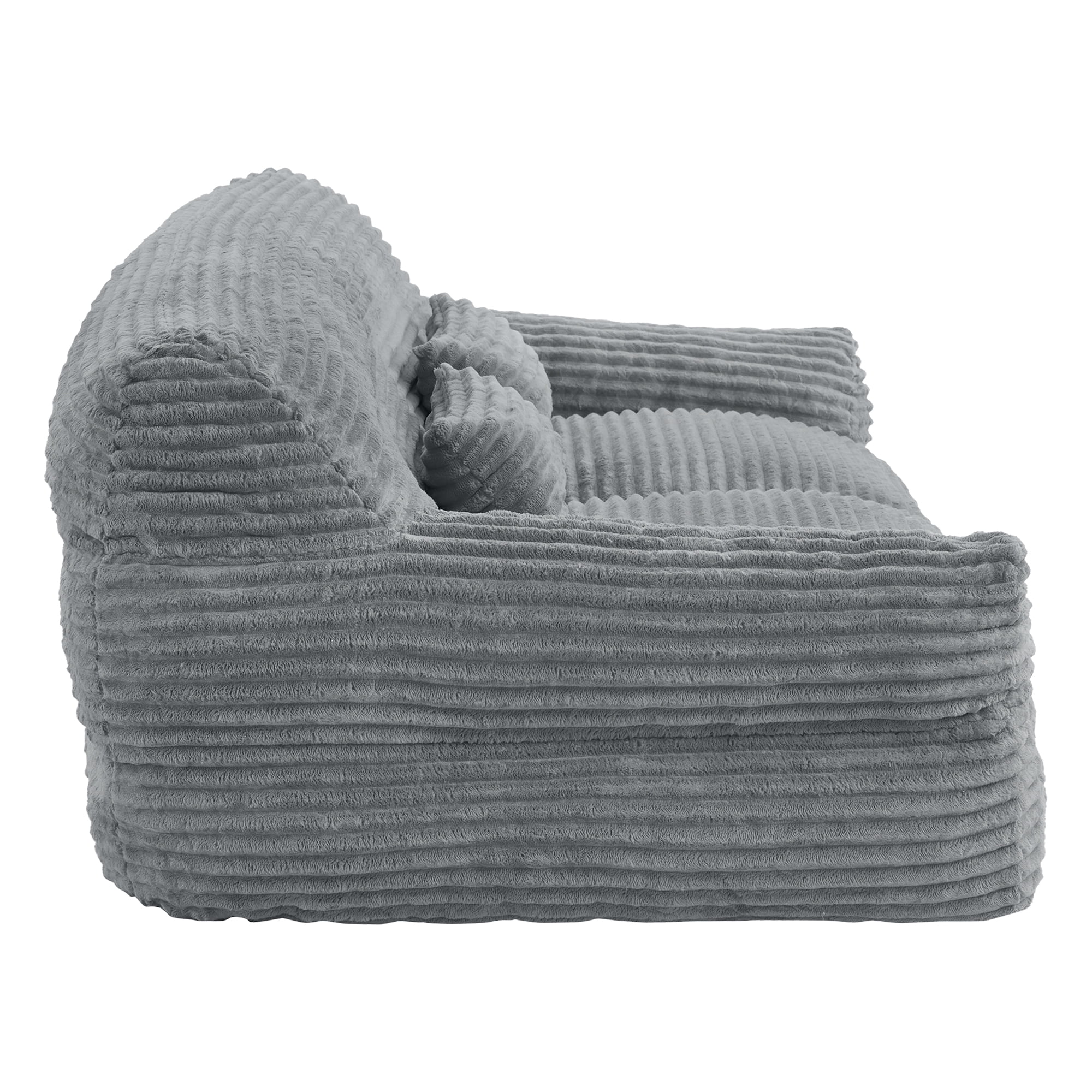Spruce & Spring Ultra-Plush Fleece Lazy Sofa with Pillow & Blanket, Cozy Bean Bag Loveseat for Living Room & Bedroom, Dark Gray