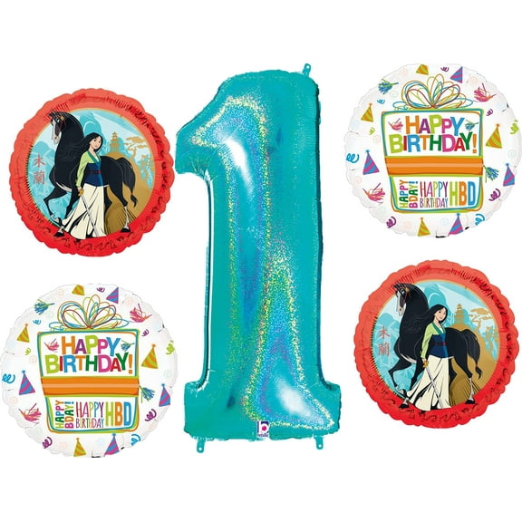 Mulan 1st Birthday Balloon Bouquet Party Supplies Decoration
