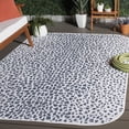 thumbnail image 2 of Safavieh Courtyard Karina Animal Indoor/Outdoor Area Rug, Ivory/Navy, 6'7" x 9'6" Round, 2 of 15