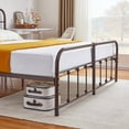 thumbnail image 3 of Katkuca Metal Bed Frame with Headboard & Footboard, Steel Slat Support Mattress Foundation, King Size, Purple Bronze, 3 of 8