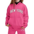 thumbnail image 4 of CAIXIA Girls 2 Piece Outfits Size 10-12 Girls Letter Print Tracksuit Warm Winter Outfit With Zippered Hoodie And Jogger Pants Soft Cozy Casual Athletic Wear For Toddlers And Kids,Hot Pink, 4 of 4