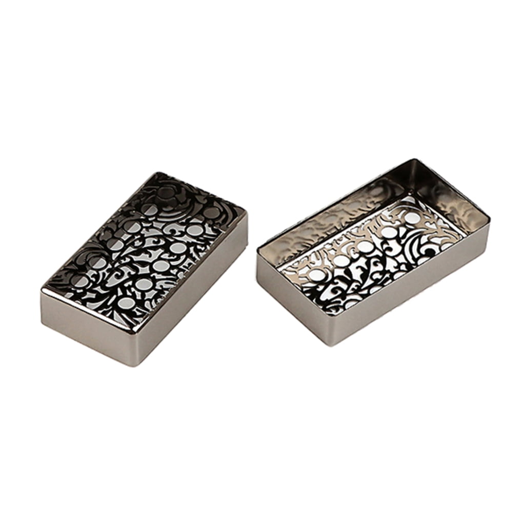 2 Pcs Lightweight Guitar Pickup Cover Engraved Flower Metal Guitar Humbuckers Cover Electric Guitar Replacement Part