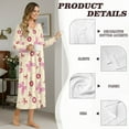 thumbnail image 5 of FUIALDOLG Winter Nightgowns for Women Long Sleeve Pink Butterfly Cherry Print Button Down Long Warm Nightdress Soft Sleepwear Night Gown Comfy Loungewear, 4XL, 5 of 6
