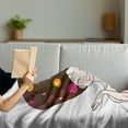 thumbnail image 3 of Hair Salon Soft Flannel Fleece Throw Blanket, Anime Inspired Happy Face Woman with Flowers in Her Brunette Hair, Cozy Plush for Indoor and Outdoor Use, 50" x 70", Multicolor, by Ambesonne, 3 of 5