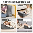 thumbnail image 5 of Costway Bed Wedge Pillow with Smooth Zipper Side Pockets Support for Back Grey, 5 of 6