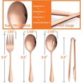 thumbnail image 2 of Large Copper Serving Utensils Set of 12, E-far Stainless Steel 9.8 Inch Serving Spoons Slotted Spoon, 9.9 Inch Serving Forks, 9.4 Inch Serving Tong for Buffet Catering, Mirror Finish & Dishwasher Safe, 2 of 7