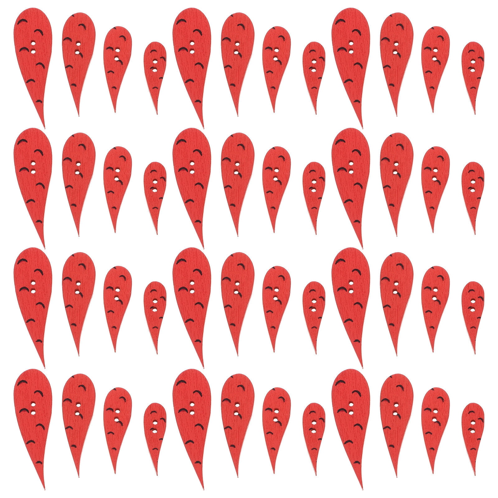 EXCEART 200pcs Wooden Carrot Buttons For Christmas Crafts – Snowman Nose, DIY Sewing, Oranges, 4 Sizes