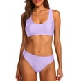 thumbnail image 2 of Two Piece Swimsuit for Women Neck Bikini Crop Top High Cut Womens Bathing Suits Sporty High Waisted Swimwear, 2 of 7