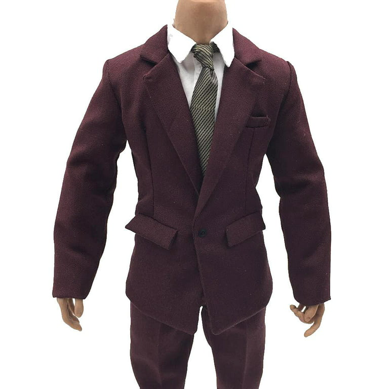1/6 Dark Red Suit Suits Clothing for 12 Inch Male Action Figure