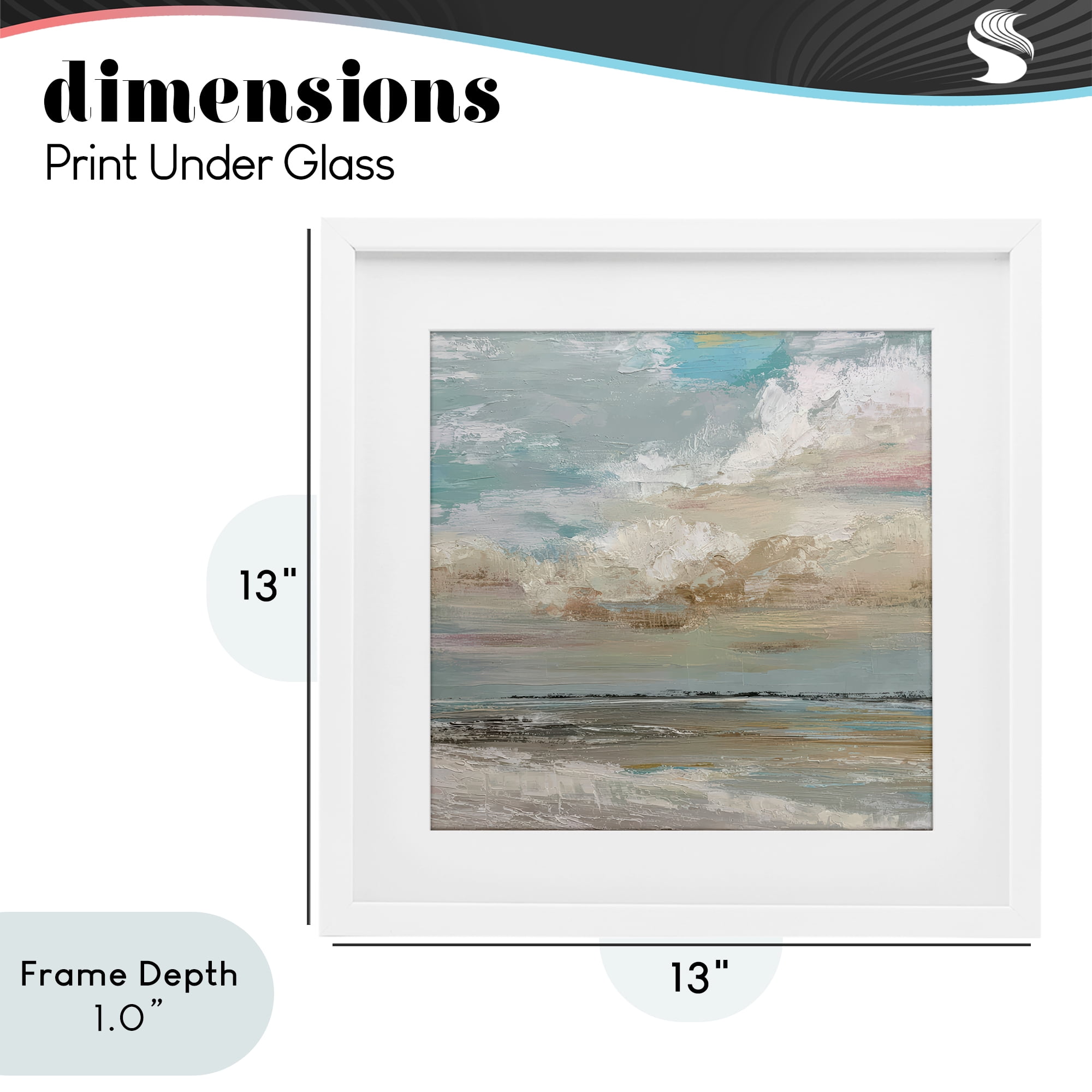 Stupell Industries Cloudy Beach Brushstrokes White Framed Print Under Glass, design by Kim Curinga