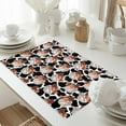 thumbnail image 5 of Western Christmas Placemat of 1 PC, Cow Texture Cowboy Santa Claus Table Mats Washable Heat-Resistant Non-Slip Place Mats for Kitchen Dinner Table Indoor Outdoor Decor,13x19 Inch Black White, 5 of 9