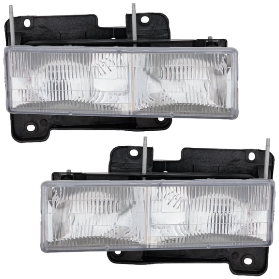 Garage-Pro Driver and Passenger Side Headlight for Chevrolet C1500 1988-1999 Also Fits K1500 Halogen With bulb(s) Replaces# 15034929 15034930