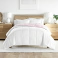 thumbnail image 3 of Noble Linens 3-Piece Blush & White Reversible Down Alternative Comforter Set, Full/Queen, 3 of 12