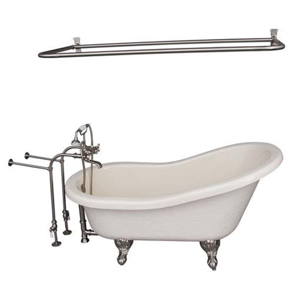 Barclay TKATS60-BBN6 Tub Kit 60" AC Slipper,Filler,ShwrRd,Supplies,Drain-BrNkl