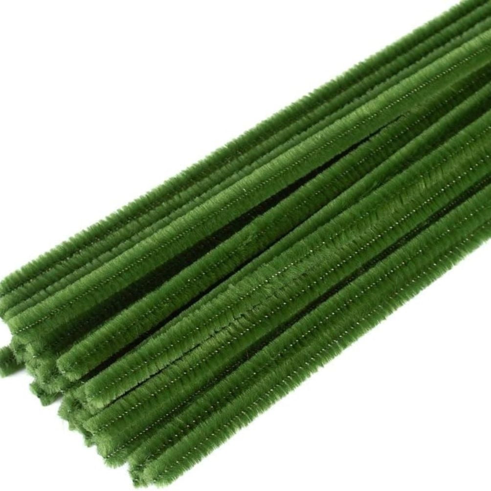 108pc Green Extra Long Pipe Cleaners - for Crafts and Christmas - Factory Direct Craft
