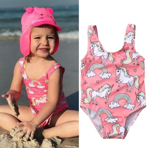 Maillot de Bain pour Bébé Fille Unicorn Plage Natation Vêtements de Bain