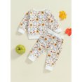 thumbnail image 3 of ZINTAOZT Halloween Baby Boy Girl Outfit Toddler Ghost Pumpkin Sweatshirt Tops Pants Set Casual Fall Winter Clothes, 3 of 8