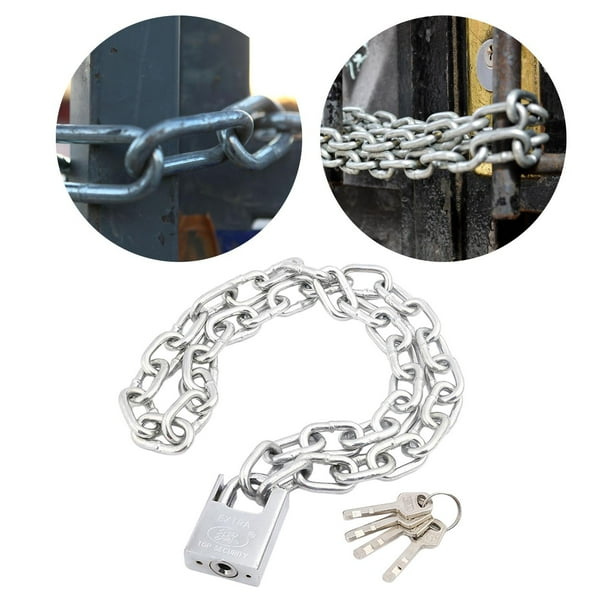 Cadena de seguridad para bicicletas,Candado para bicicleta,candado de cadena,jaula para perros con 4 llaves,Candado con cadena para bicicleta de carretera y candado cubierto,Candado y cadena de